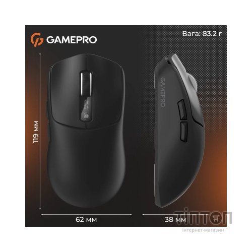 Мишка GamePro Genesis Ranker Wireless/Bluetooth/USB Black (GM012B)