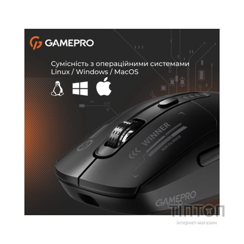 Мишка GamePro Genesis Winner Wireless/Bluetooth/USB Black (GM079B)
