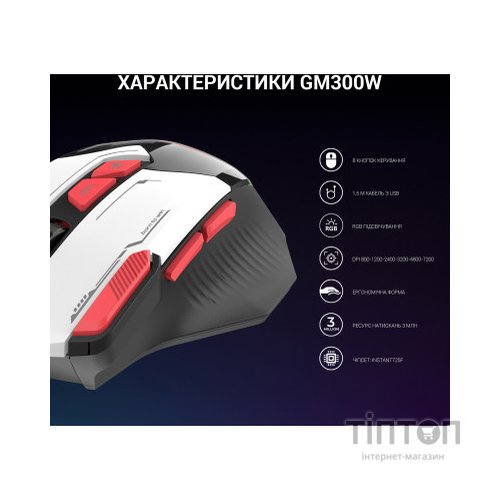 Мишка GamePro GM300W USB White (GM300W)