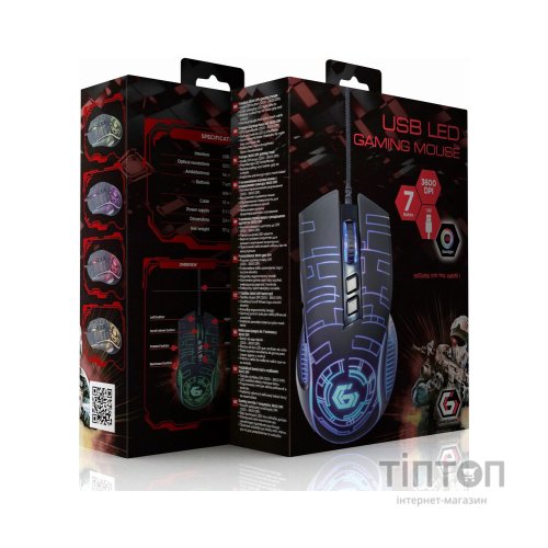 Мишка Gembird MUSG-RGB-01 USB Black (MUSG-RGB-01)