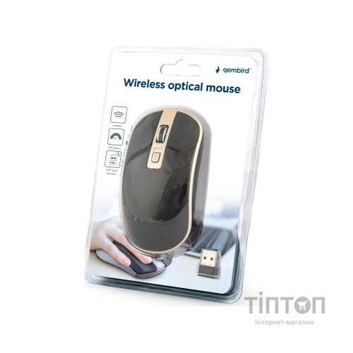 Мишка Gembird MUSW-4B-06-BG Wireless Black-Gold (MUSW-4B-06-BG)