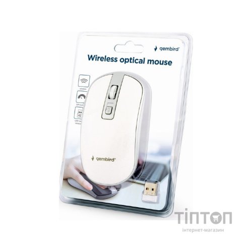 Мишка Gembird MUSW-4B-06-WS Wireless White-Silver (MUSW-4B-06-WS)