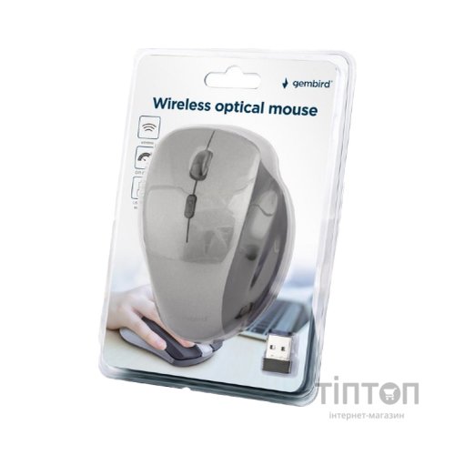 Мишка Gembird MUSW-6B-02-BG Wireless Black-Spacegrey (MUSW-6B-02-BG)