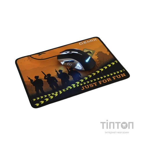 Мишка Gemix W100 USB Black/Gray + ігрова поверхня (W100Combo)