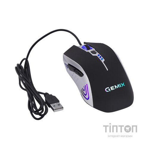 Мишка Gemix W100 USB Black/Gray + ігрова поверхня (W100Combo)