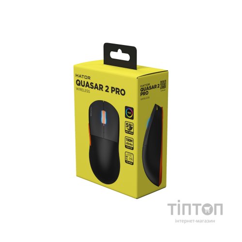 Мишка Hator Quasar 2 Pro Wireless/Bluetooth/USB Black/Orange (HTM560BO)