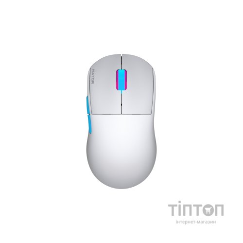 Мишка Hator Quasar 2 Pro Wireless/Bluetooth/USB White/Cyan (HTM561WC)