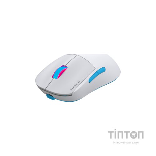 Мишка Hator Quasar 2 Pro Wireless/Bluetooth/USB White/Cyan (HTM561WC)