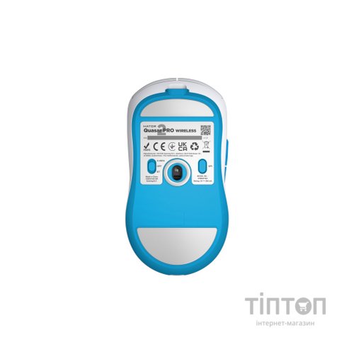 Мишка Hator Quasar 2 Pro Wireless/Bluetooth/USB White/Cyan (HTM561WC)