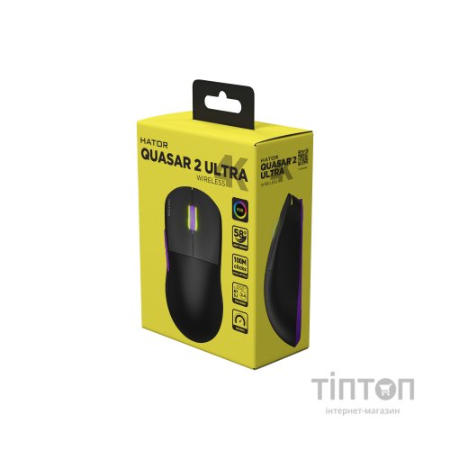 Мишка Hator Quasar 2 Ultra 4K Wireless/Bluetooth/USB Black/Lilac (HTM570BL)