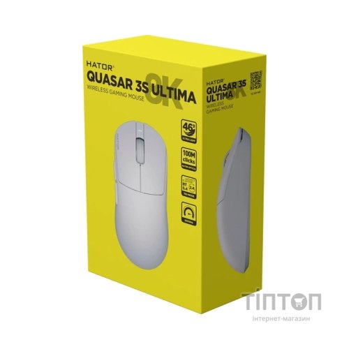 Мишка Hator Quasar 3S Ultima 8K Wireless/Bluetooth/USB White (HTM661)