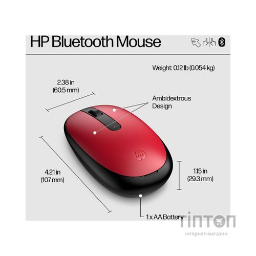 Мишка HP 240 Bluetooth Red (43N05AA)