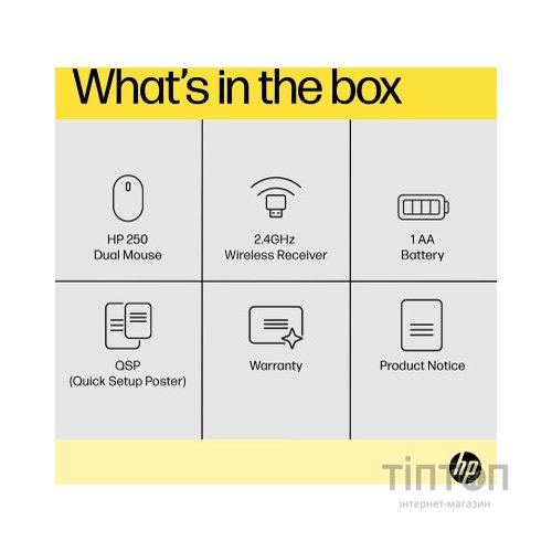 Мишка HP 250 Dual Wireless/Bluetooth Black (6V2J7AA)