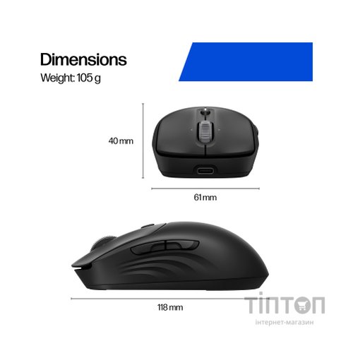 Мишка HP 700 Rechargeable Wireless/Bluetooth Black (AZ7B0AA)