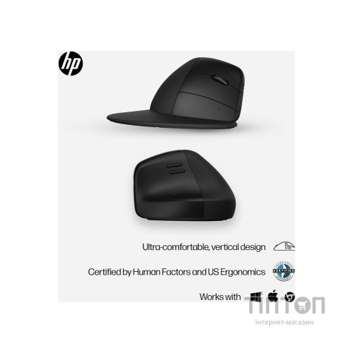 Мишка HP 920 Ergonomic Vertical Wireless/Bluetooth Black (6H1A4AA)