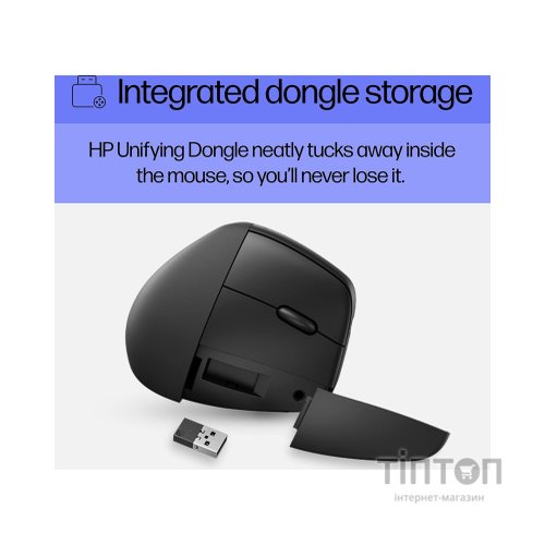 Мишка HP 920 Ergonomic Vertical Wireless/Bluetooth Black (6H1A4AA)