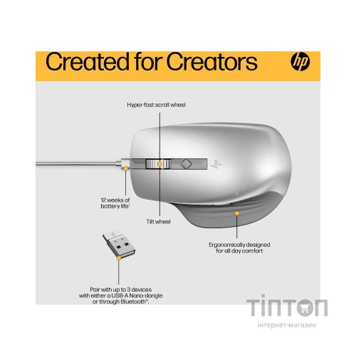 Мишка HP Creator 930 Wireless Silver (1D0K9AA)