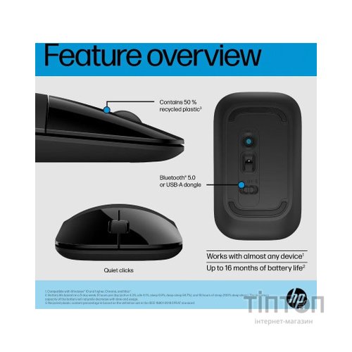 Мишка HP Z3700 Dual Wireless/Bluetooth Black (758A8AA)
