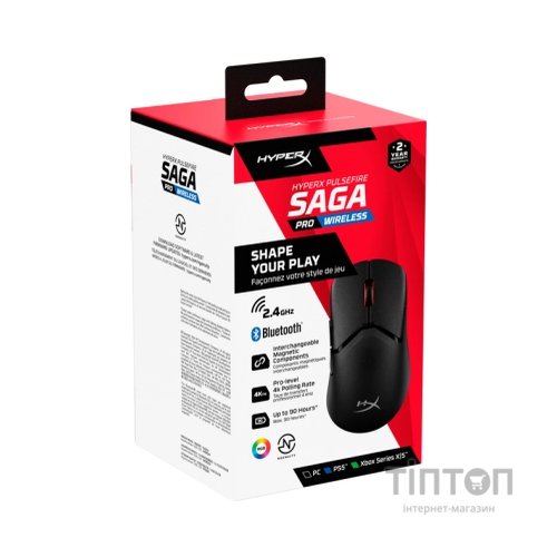 Мишка HyperX Pulsefire Saga Pro Wireless/Bluetooth Black (A2PB2AA)