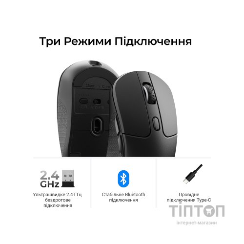 Мишка Keychron M3 Wireless/Bluetooth/USB Black (M3-A23)