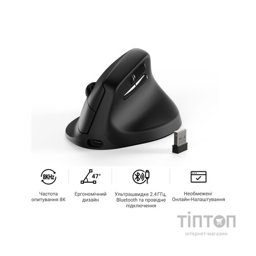 Мишка Keychron M5 Wireless/Bluetooth/USB Black (M5-A23)