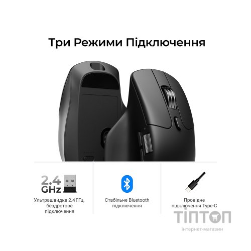 Мишка Keychron M6S Wireless/Bluetooth/USB Black (M6S-A72)