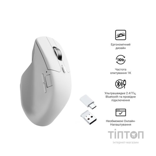 Мишка Keychron M6S Wireless/Bluetooth/USB White (M6S-B72)