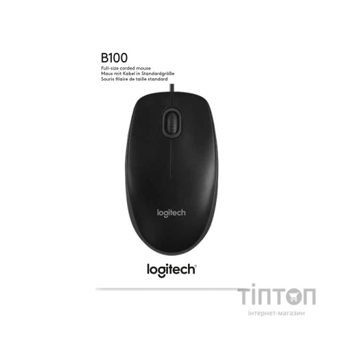 Мишка Logitech B100 чорна, USB