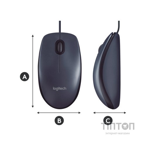 Мишка Logitech B100 чорна, USB