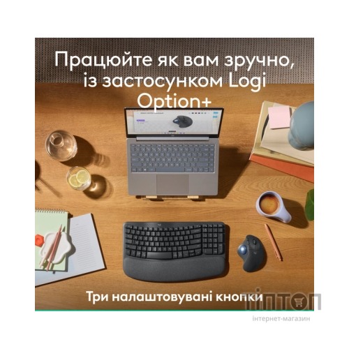 Мишка Logitech Ergo M575S Wireless Trackball Graphite (910-007029)