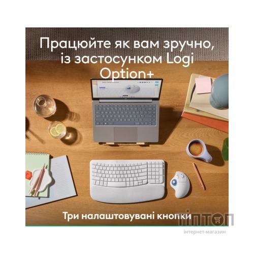Мишка Logitech Ergo M575S Wireless Trackball Off-white (910-007030)