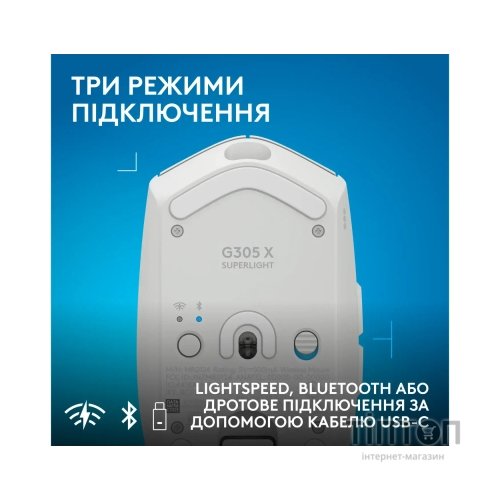Мишка Logitech G305 X Superlight Wireless White (910-007747)
