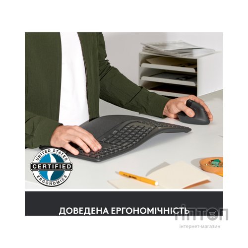 Мишка Logitech Lift Left Vertical Ergonomic Wireless/Bluetooth for Business Graphite (910-006495)