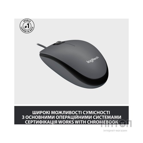 Мишка Logitech M100 USB Black (910-006652)