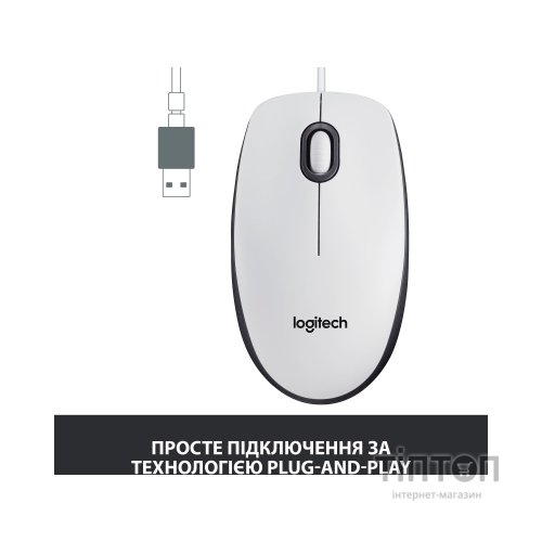 Мишка Logitech M100 USB White (910-006764)