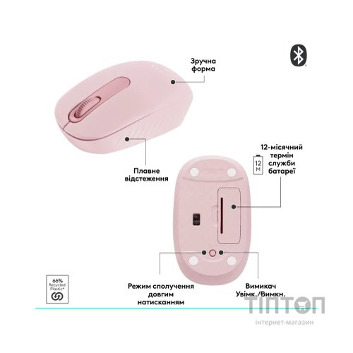 Мишка Logitech M196 Bluetooth Rose (910-007461)
