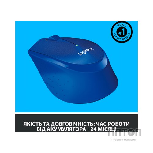 Мишка Logitech M330 Silent plus синя, безпровідна, USB