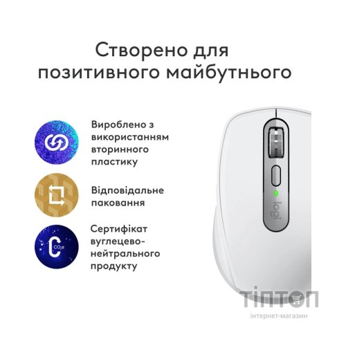 Мишка Logitech MX Anywhere 3S для MAC Wireless Pale Grey (910-006946)
