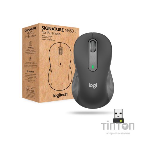 Мишка Logitech Signature M650 L Wireless Mouse for Business Graphite (910-006348)