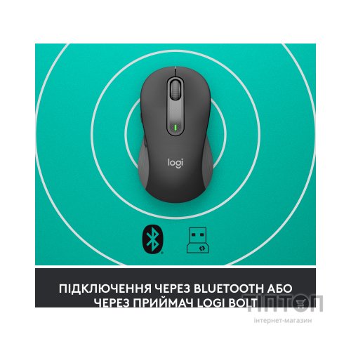 Мишка Logitech Signature M650 L Wireless Mouse for Business Graphite (910-006348)
