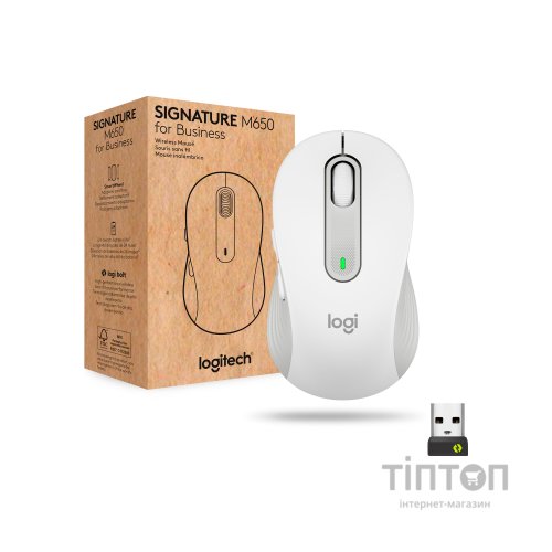 Мишка Logitech Signature M650 L Wireless Mouse for Business Off-White (910-006349)