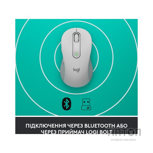 Мишка Logitech Signature M650 L Wireless Mouse for Business Off-White (910-006349)