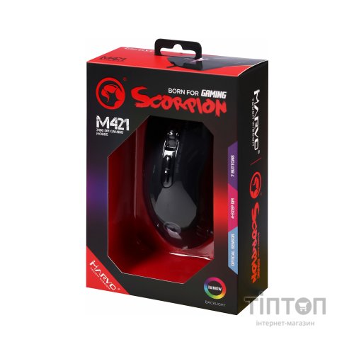 Мишка Marvo M421 Multi-LED USB Black (M421)