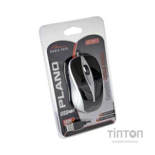 Мишка Media-Tech Plano срібний, USB