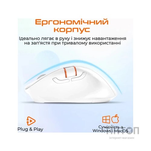 Мишка Meetion BTM032 Wireless/Bluetooth/USB White (MT-BTM032-B)