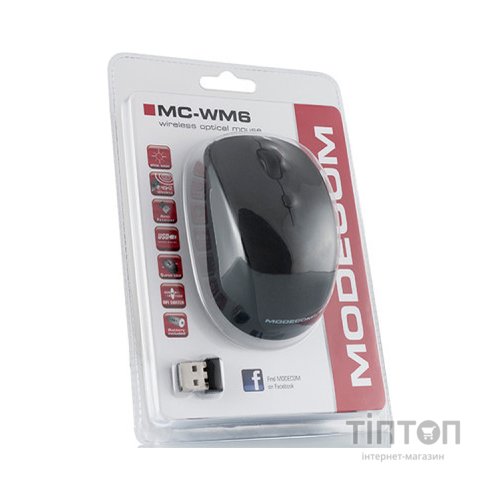 Мишка Modecom MC-WM6 чорна, безпровідна, USB