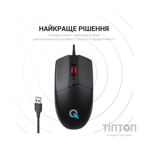 Мишка OfficePro M115 USB Black (M115)