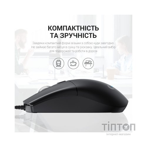 Мишка OfficePro M115 USB Black (M115)