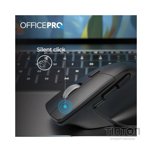 Мишка OfficePro M395B Silent Click Ergonomic Wireless Black (M395B)