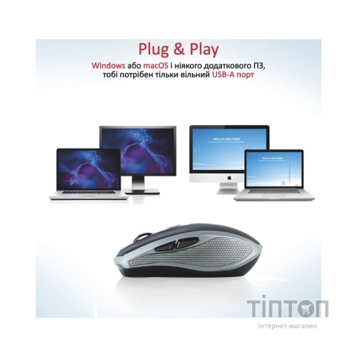 Мишка Promate Breeze Wireless Silver (breeze.silver)